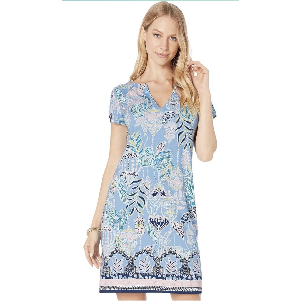 Lilly Pulitzer UPF 50+ SOPHILETTA DRESS Blue Peri Lapis Lanterns Women 's Small‎